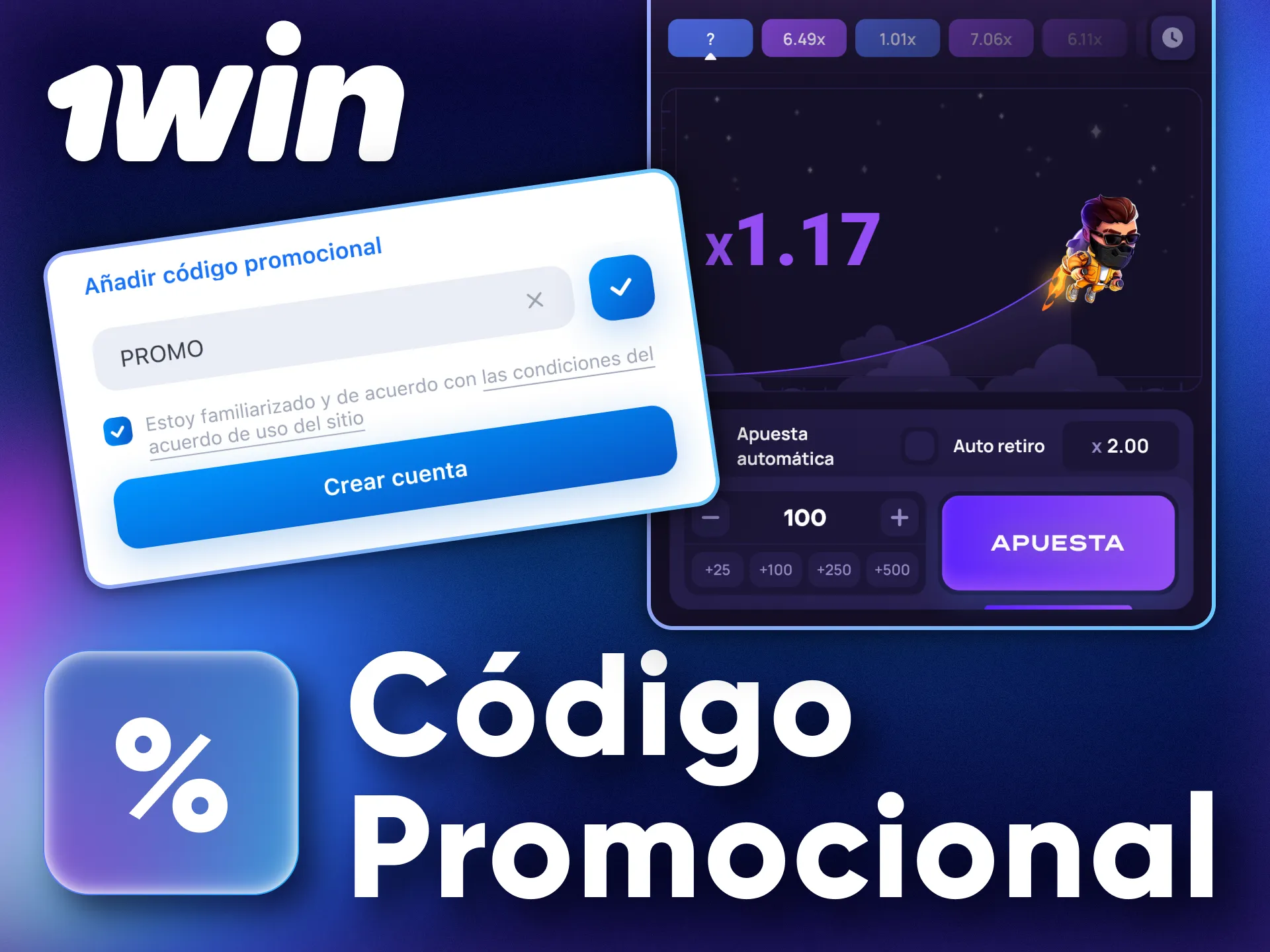 Usa el código promocional de 1Win para maximizar tus ganancias en Lucky Jet.