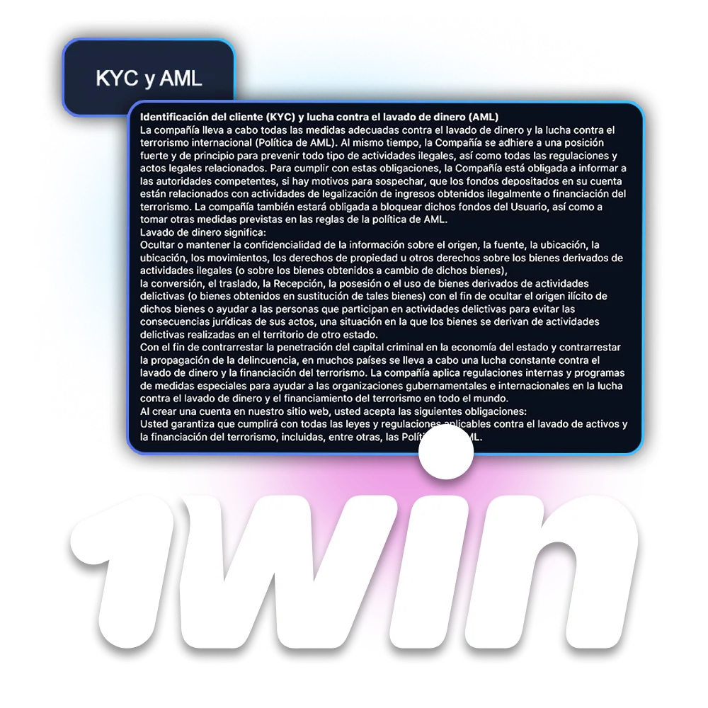 Familiarícese con la política KYC y AML de 1Win.