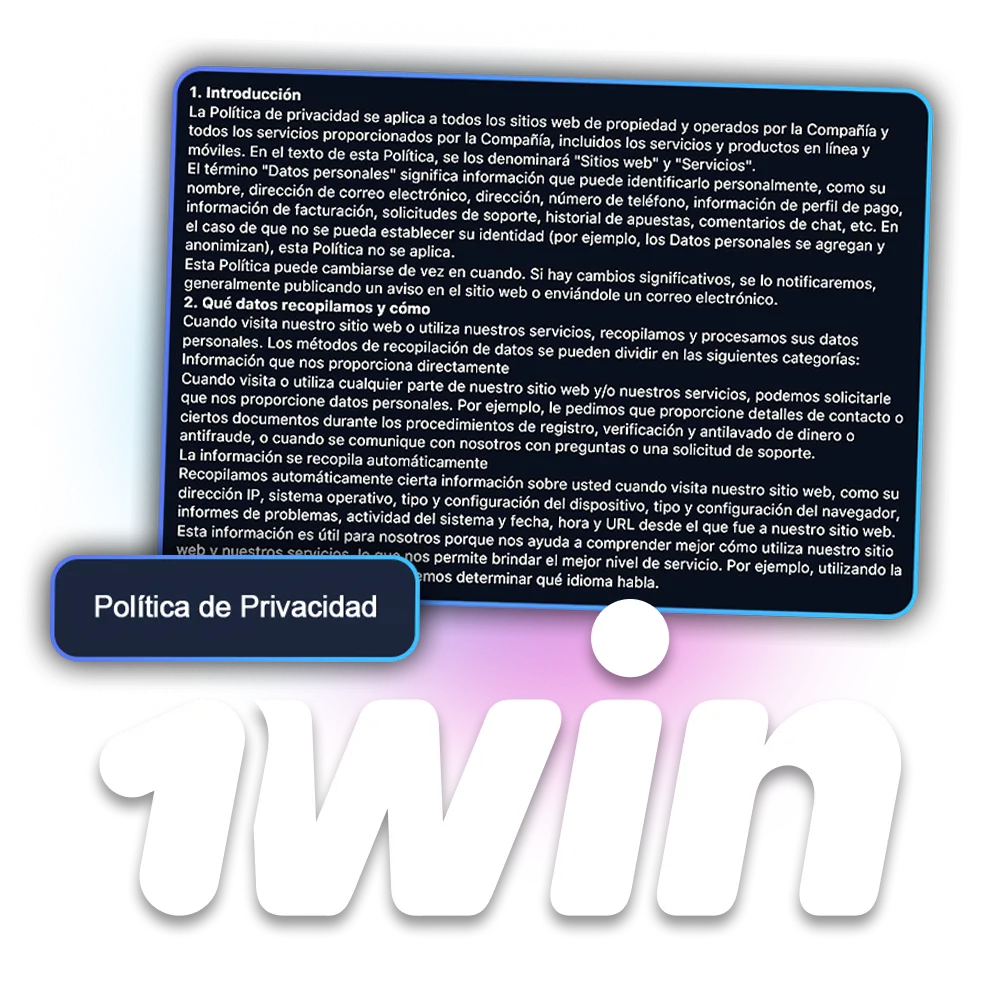 Explore los puntos principales de la política de privacidad de 1Win.