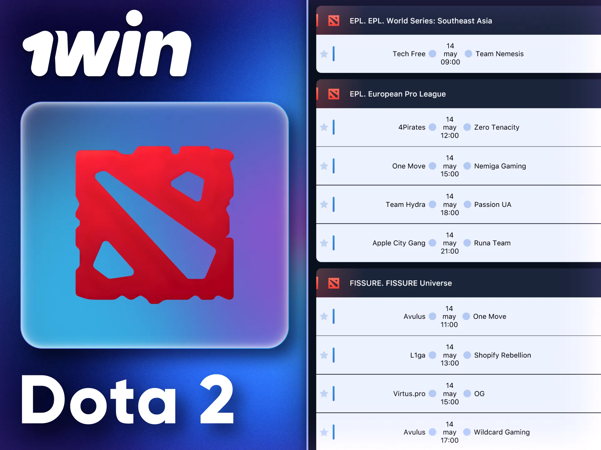 Apuesta en eventos de Dota 2 con 1Win y vive la acción.