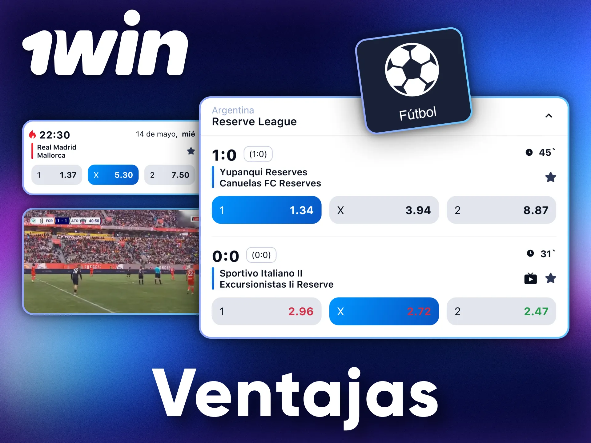 Haz tus apuestas en los principales eventos de fútbol mundial con 1Win.