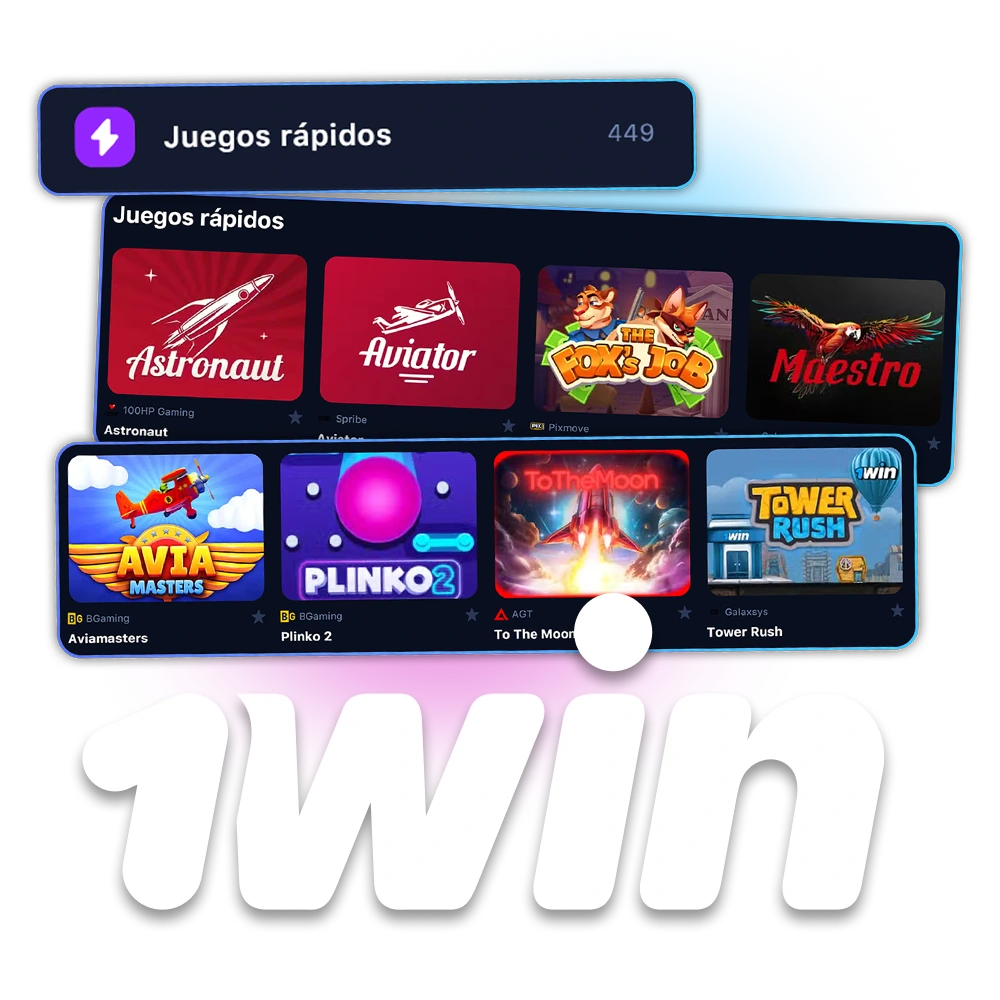 Pruebe suerte en los juegos rápidos de 1Win.