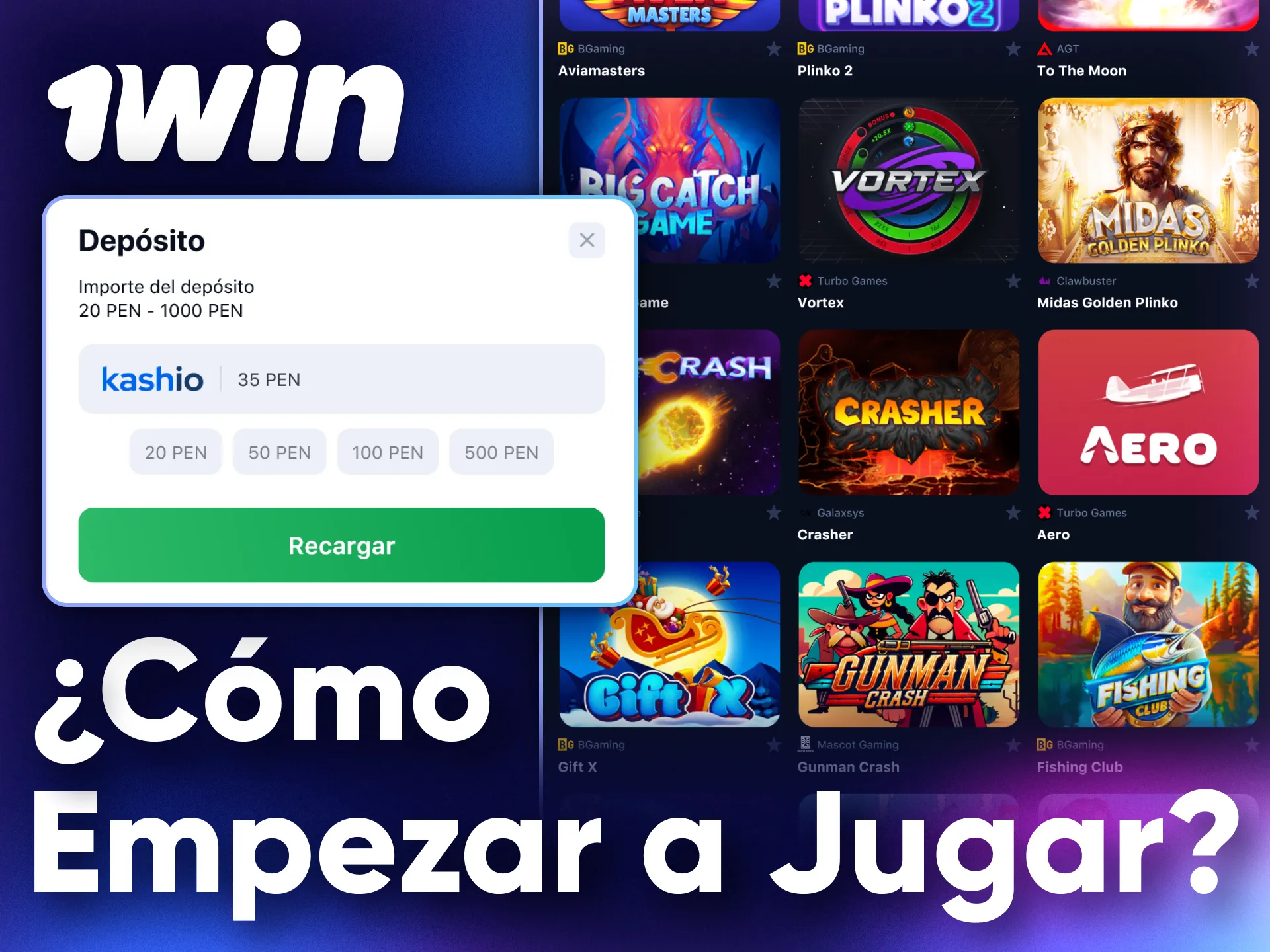 Juega a una variedad de rápidos juegos de casino después de registrarte en 1Win.