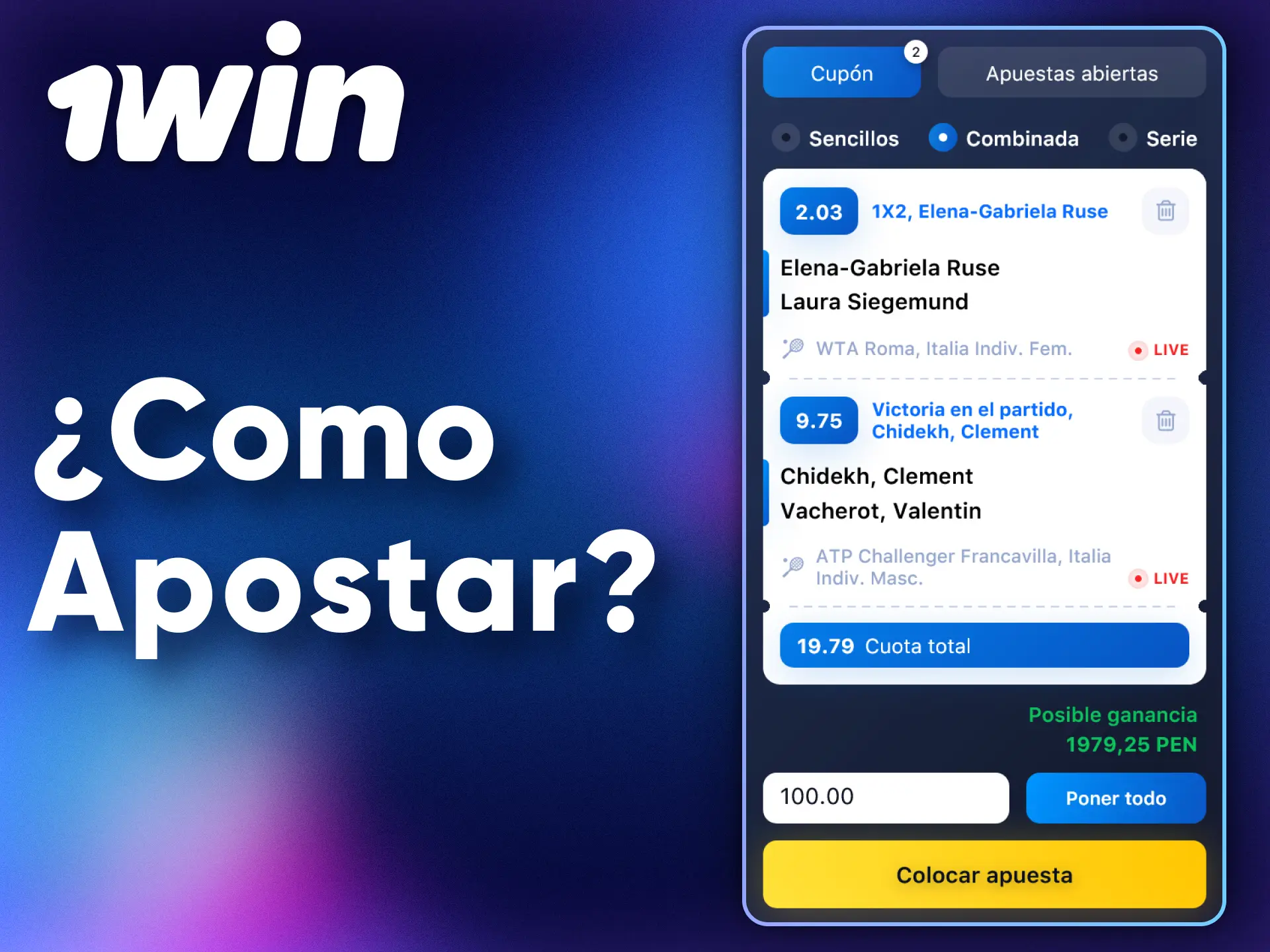 Apuesta en una variedad de deportes populares en Perú con 1Win.