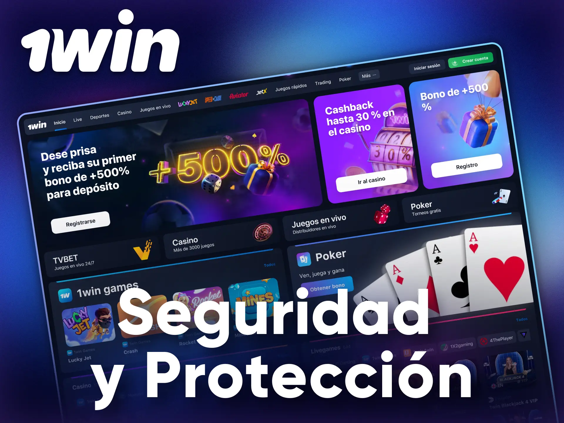 Juegue con confianza en el seguro y fiable casino 1Win.