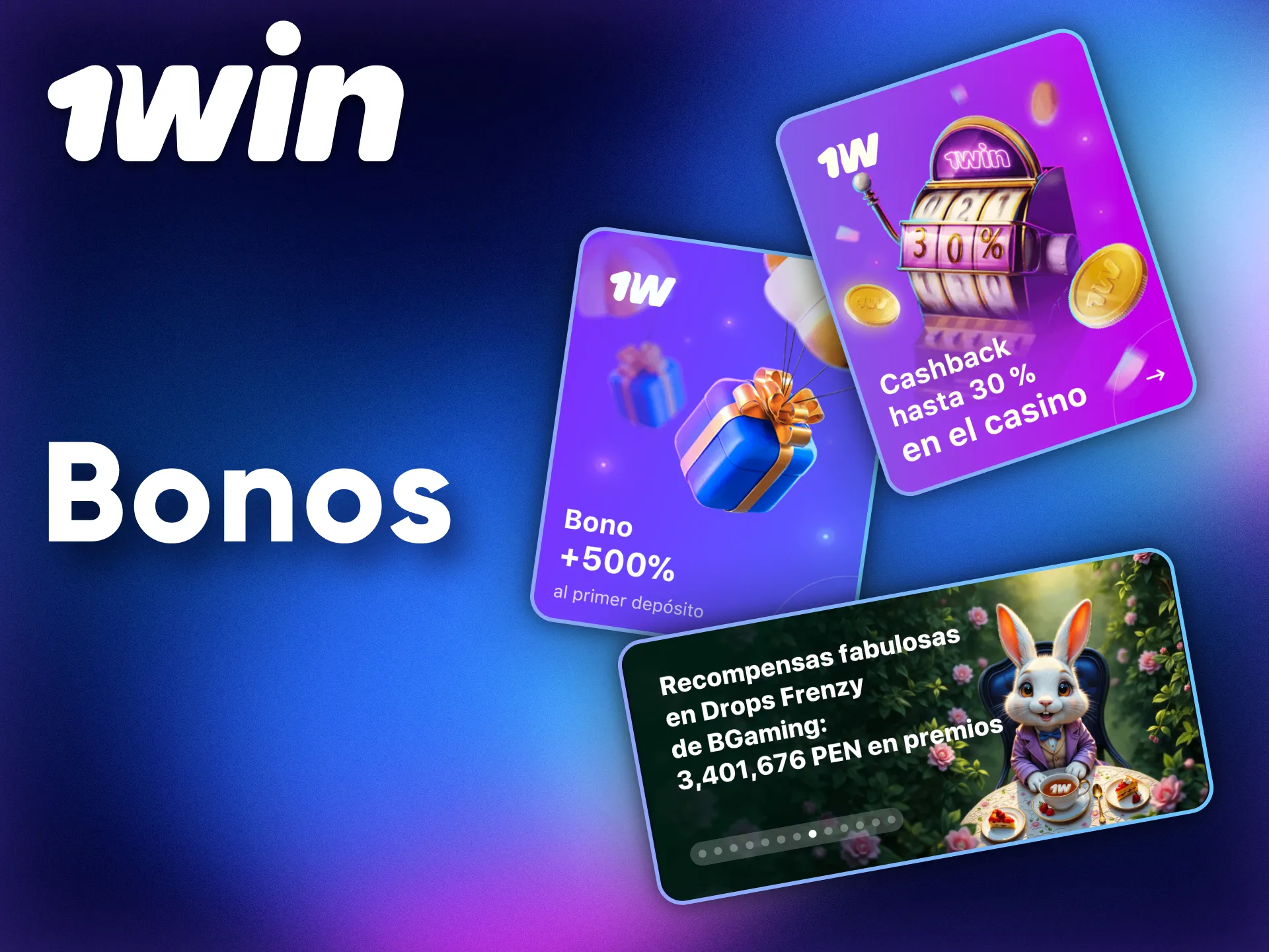 Aprovecha los bonos de 1Win para aumentar tus ganancias en las máquinas tragamonedas.