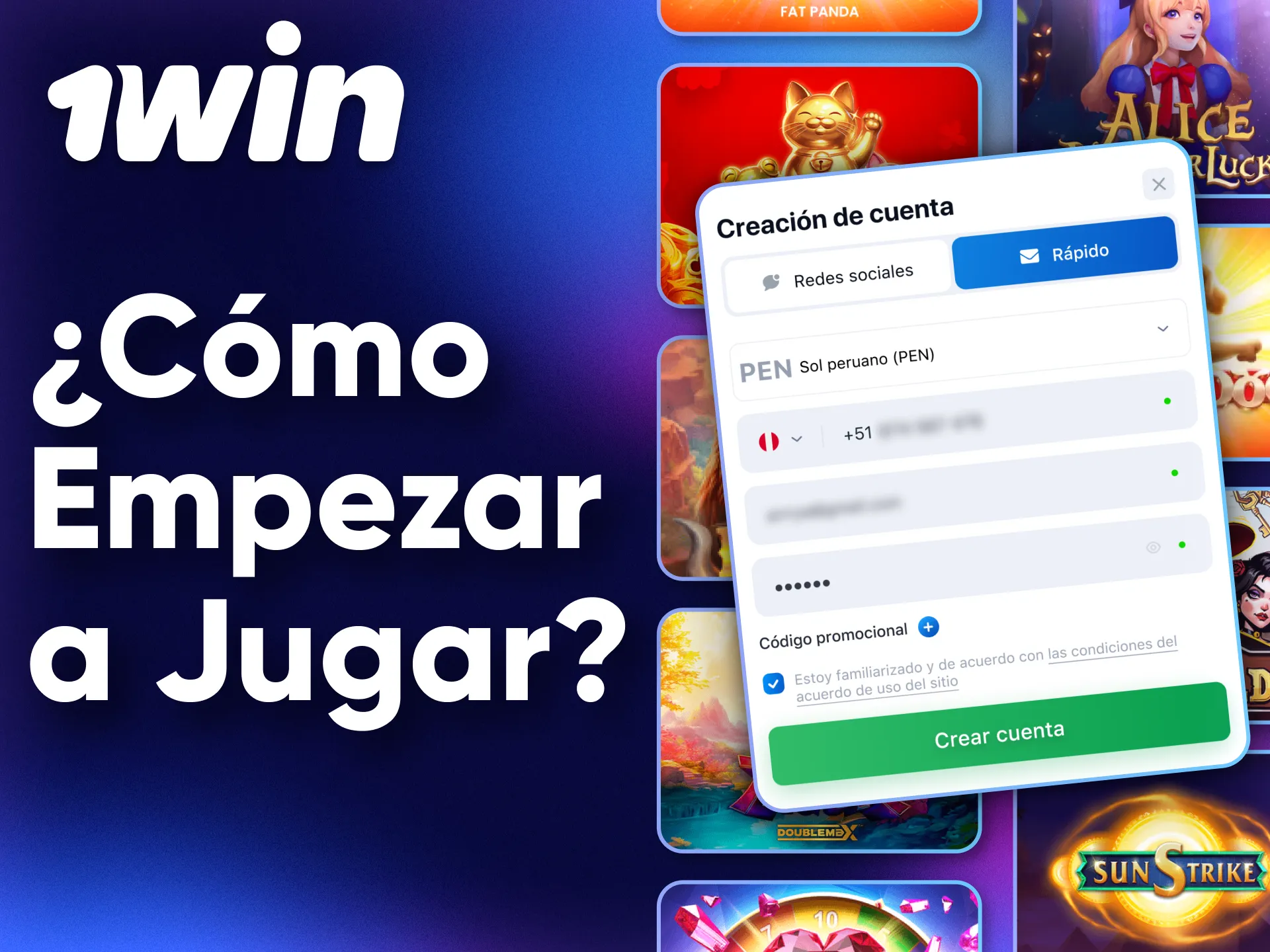 Gózate las mejores máquinas tragamonedas tras registrarte en 1Win Casino.